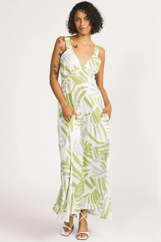 Alora Dress Leaf Print