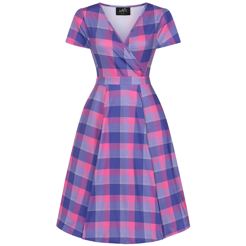 Lyra Dress - Pink and Purple Plaid
