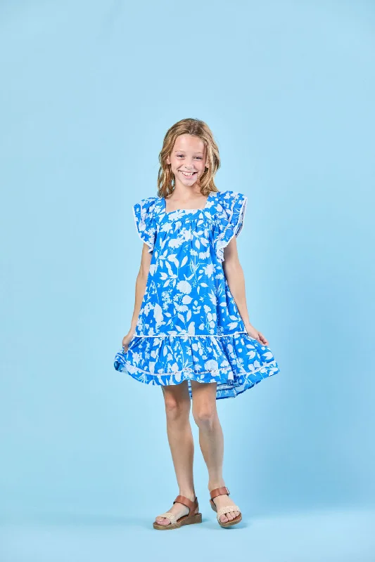 Poppy Dress in Azul Wildflower