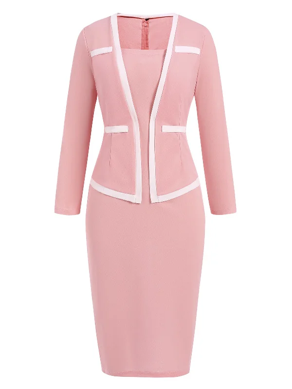 1960s Vintage Fake-Two Pieces Pencil Dress