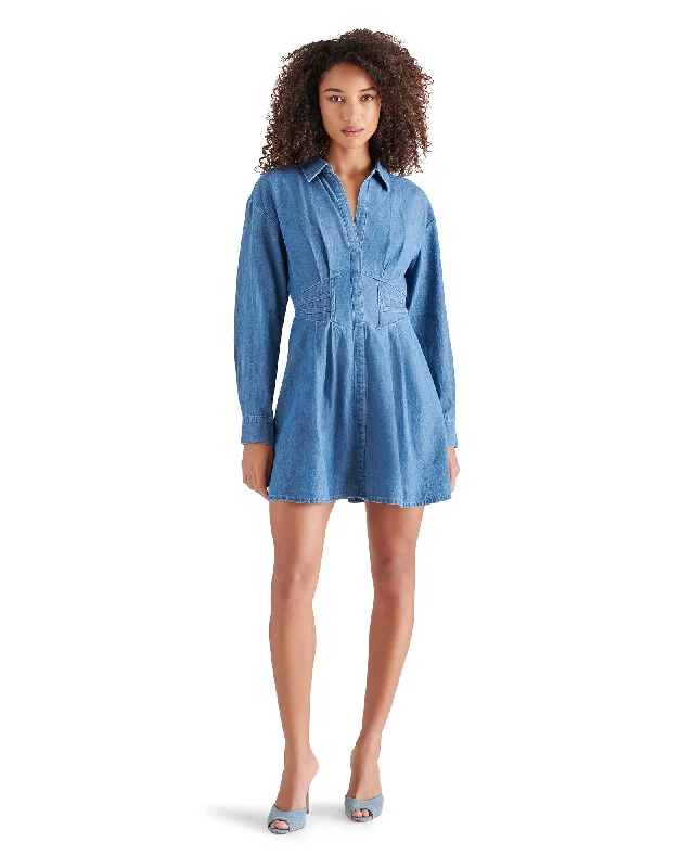 ARIA DRESS DENIM LIGHT BLUE DENIM