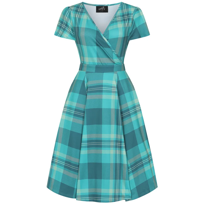 Lyra Dress - Teal Plaid