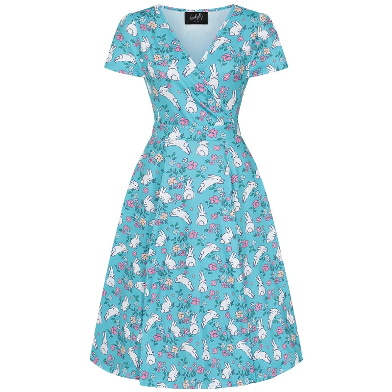 Lyra Dress - Blue Bunnies