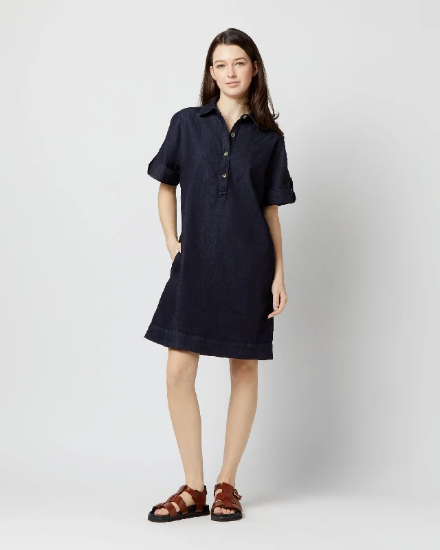 Molly Dress in Indigo Stretch Denim