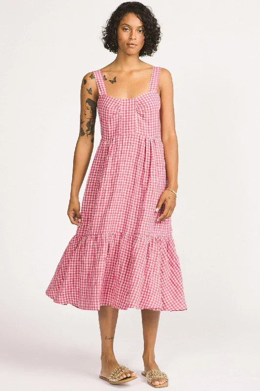 Calista Dress Pink Gingham