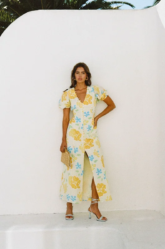 Amorita Midi Dress Comfortable Geometric Print Midi Dress