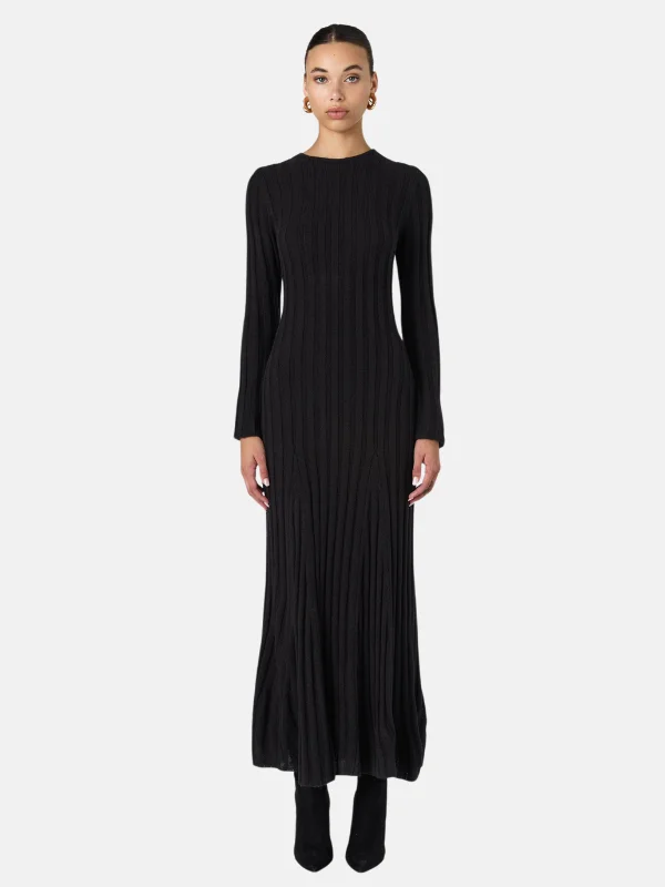 Babysoft Long Sleeve Midi Dress Fashionable Floral Embroidery Midi Dress