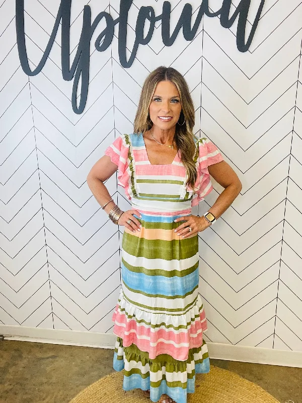 CABANNA LIGHTS MIDI DRESS--SUMMER SALE Stylish Button-Up Midi Dress