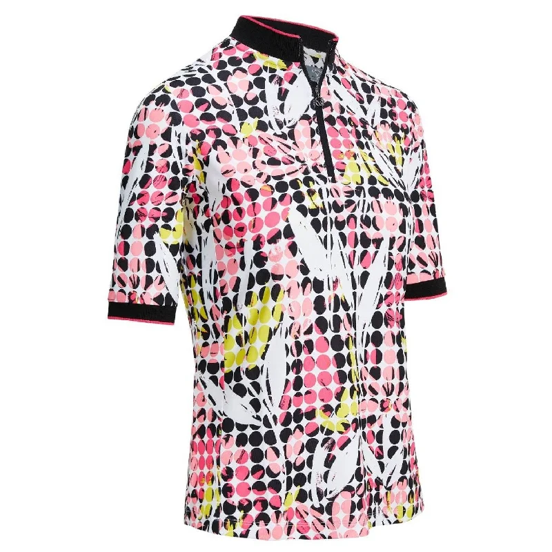 Callaway Ladies Abstract Print Golf Polo Shirt CGKSA041 Comfortable Stretch Short Shirt Callaway Ladies Abstract Print Golf Polo Shirt CGKSA041 Comfortable Stretch Short Shirt