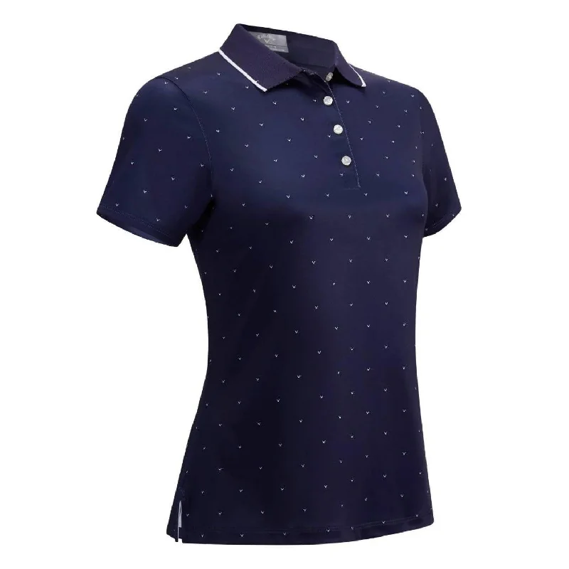 Callaway Ladies All Over Chevron Golf Polo Shirt CGKS9011 Cozy Summer Short Shirt