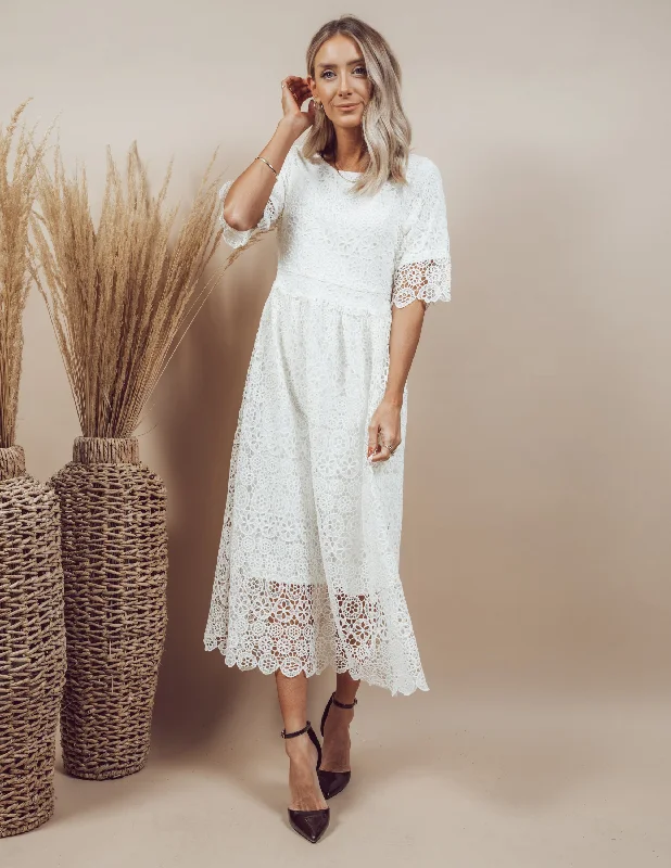 Chandra Lace Midi Dress Fashionable Pencil Midi Dress