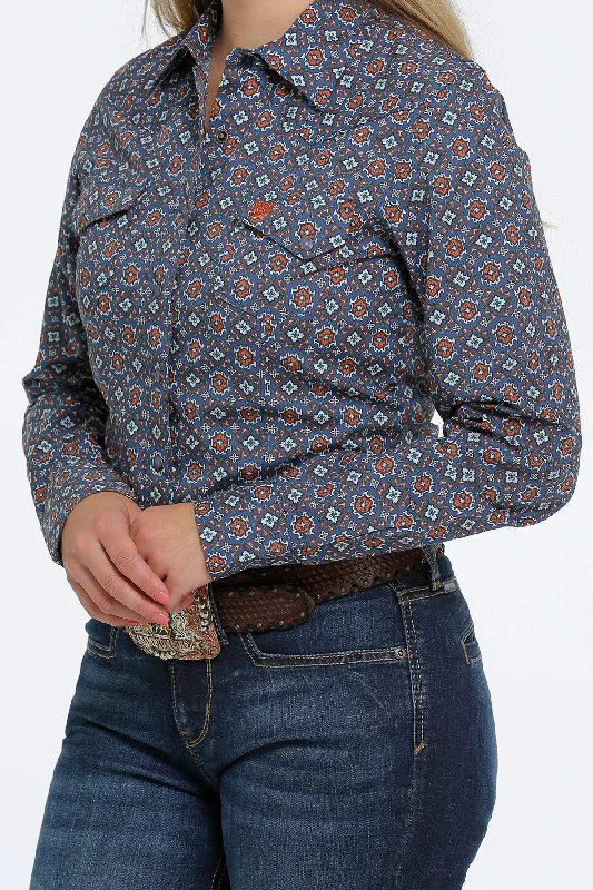 Cinch Wmns Button Down Western Shirt - Black Friday Sale Soft Cotton Short Shirt