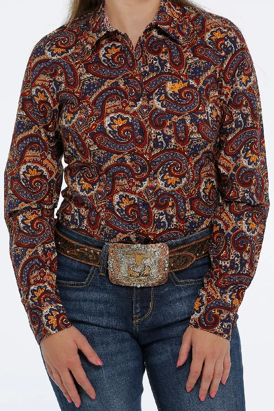 Cinch Wmns Paisley Shirt Classic Button-Up Short Tee