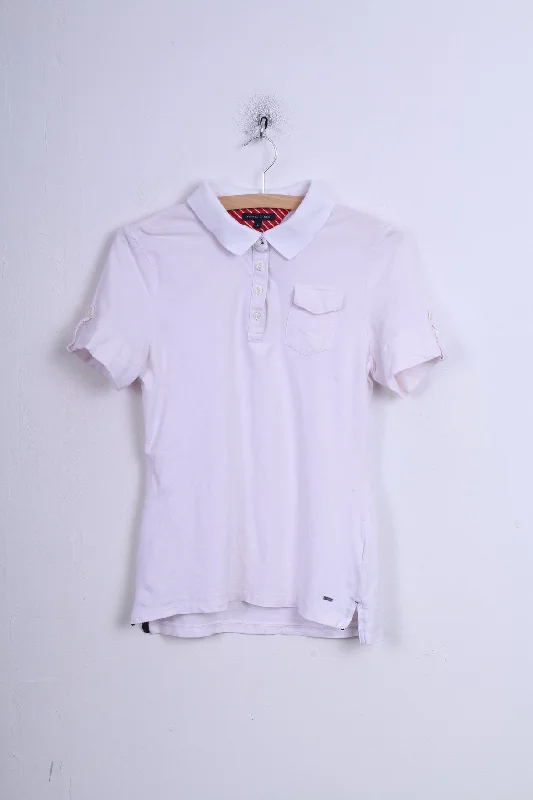 Tommy Hilfiger Womens S Polo Shirt Cotton White Short Sleeve Slim Fit Relaxed Fit Short Sleeve Top Tommy Hilfiger Womens S Polo Shirt Cotton White Short Sleeve Slim Fit Relaxed Fit Short Sleeve Top