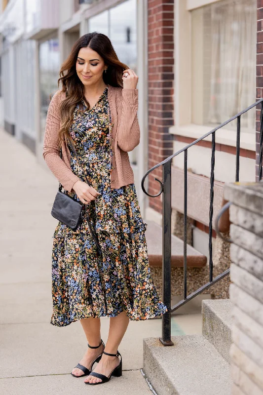 Dainty Wildflowers Midi Dress Fashionable A-Line Midi Dress