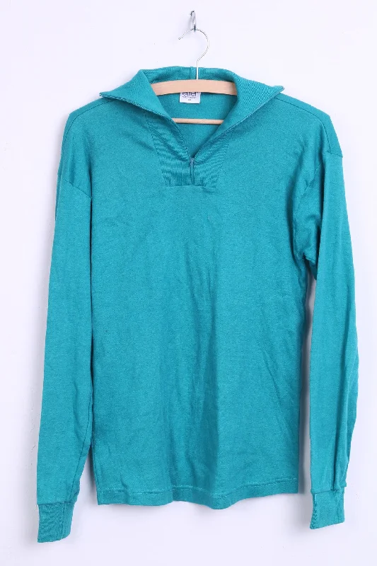 Etirel Womens 40 M/L Shirt Blouse Golf Zip Neck Cotton Sea Color Relaxed Fit Short Blouse Etirel Womens 40 M/L Shirt Blouse Golf Zip Neck Cotton Sea Color Relaxed Fit Short Blouse