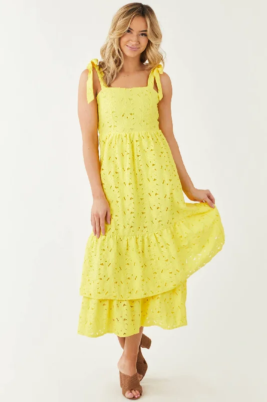 Flying Tomato Sunshine Lace Sleeveless Layered Midi Dress Fashionable Wide Leg Midi Dress