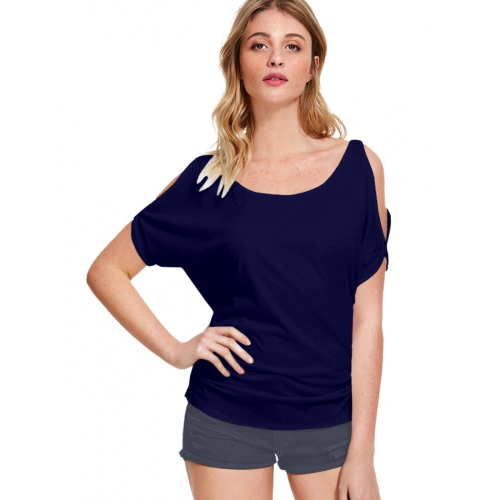 Generic Women's Western Wear Hosiery T Shirts (Navy Blue) Comfortable Peplum Short Shirt Generic Women's Western Wear Hosiery T Shirts (Navy Blue) Comfortable Peplum Short Shirt