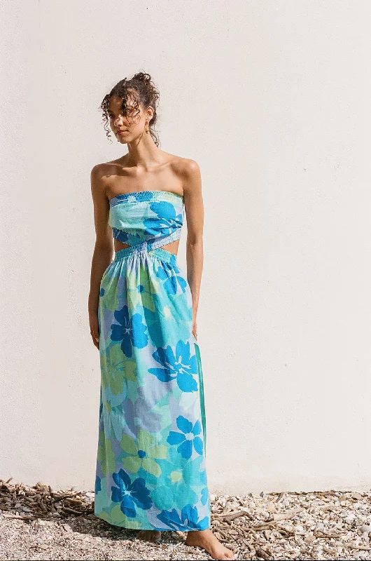 Holland Midi Dress - Bold River Trendy Ruffle Hem Midi Dress