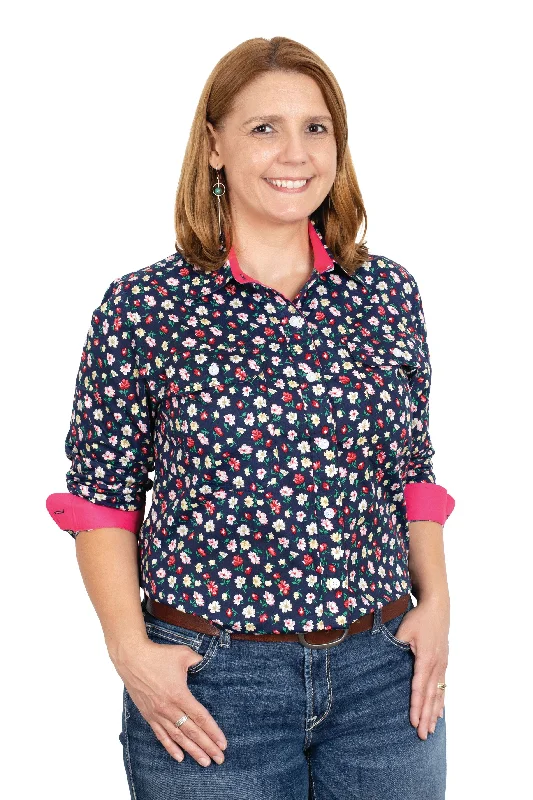 Just Country Georgie Half Button Print Workshirt Navy Floral - Black Friday Sale Comfortable Peplum Short Shirt Just Country Georgie Half Button Print Workshirt Navy Floral - Black Friday Sale Comfortable Peplum Short Shirt