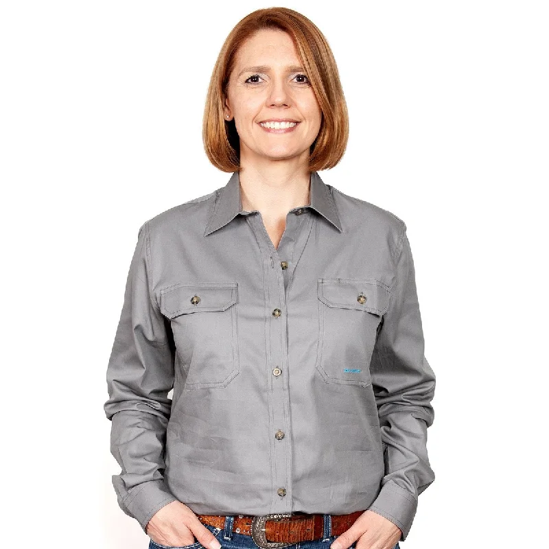 Just Country Wmns Brooke Workshirt Classic Cropped Short Sleeve