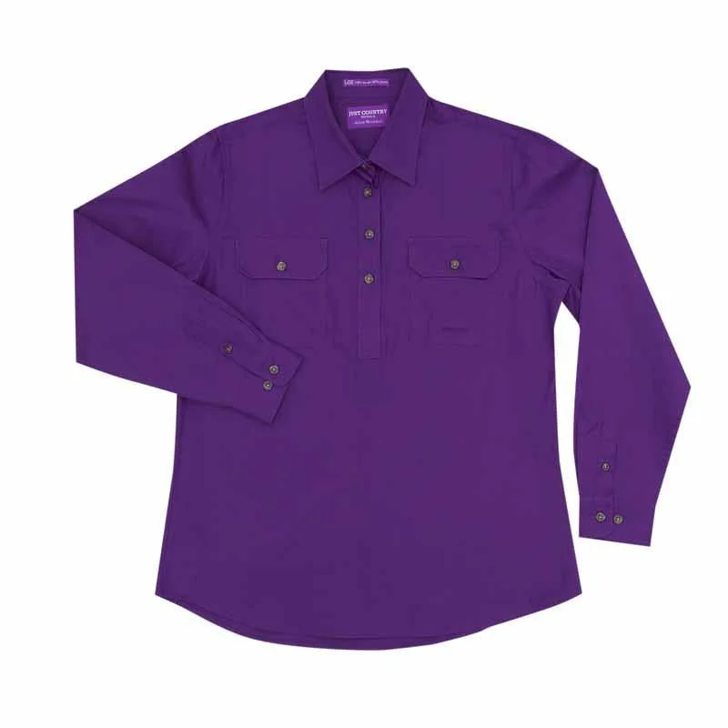 Just Country Wms Jahna Workshirt Cozy Loose Fit Short Sleeve