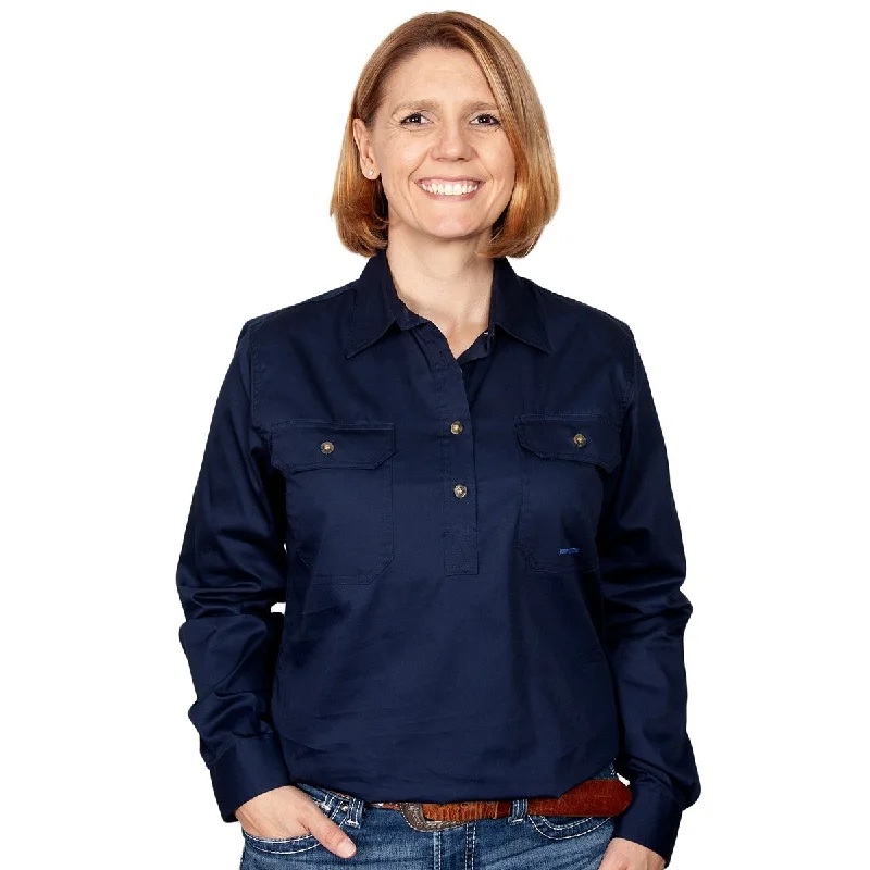 Just Country Wms Jahna Workshirt Trendy Ruffled Short Sleeve