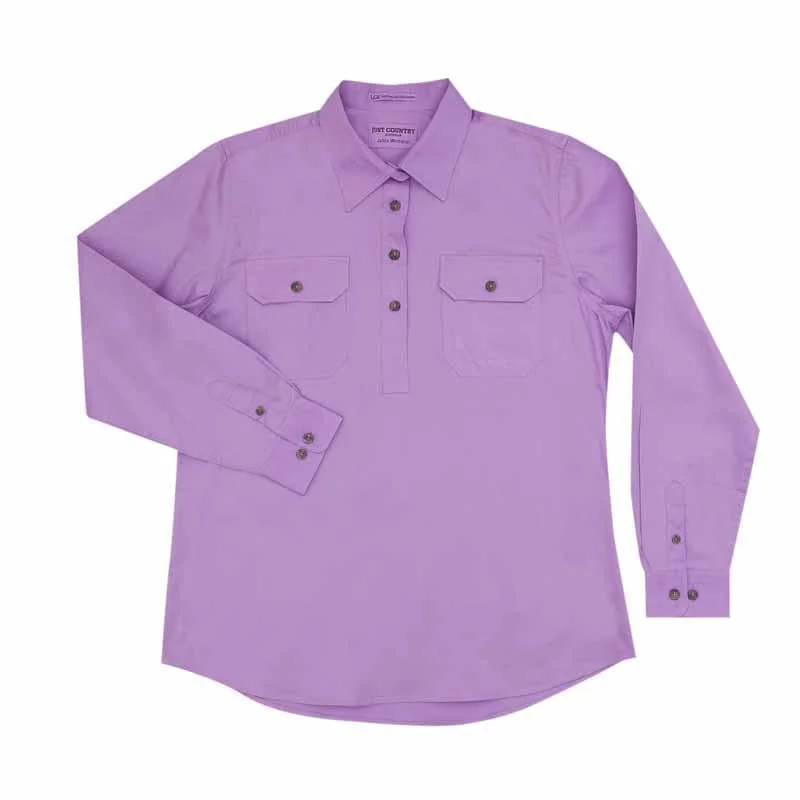Just Country Wms Jahna Workshirt Comfortable Stretch Short Shirt