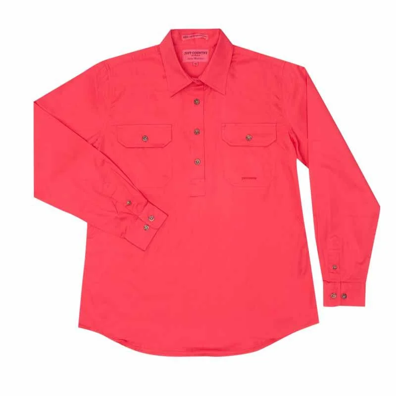 Just Country Wms Jahna Workshirt Elegant Lace-Trimmed Short Shirt