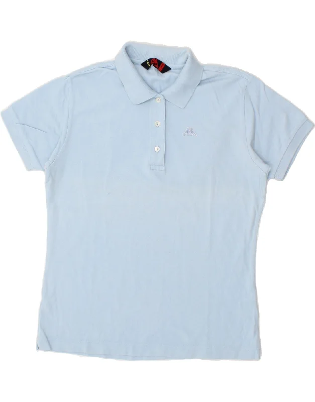 KAPPA Womens Polo Shirt UK 18 XL Blue Cotton Elegant High-Low Short Shirt