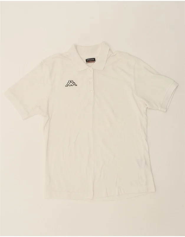 KAPPA Womens Polo shirt UK 20 2XL White Cotton Comfortable Fitted Short Sleeve