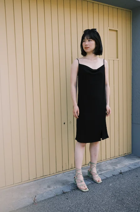 mini dress - helen - black Cozy Satin Mini Dress