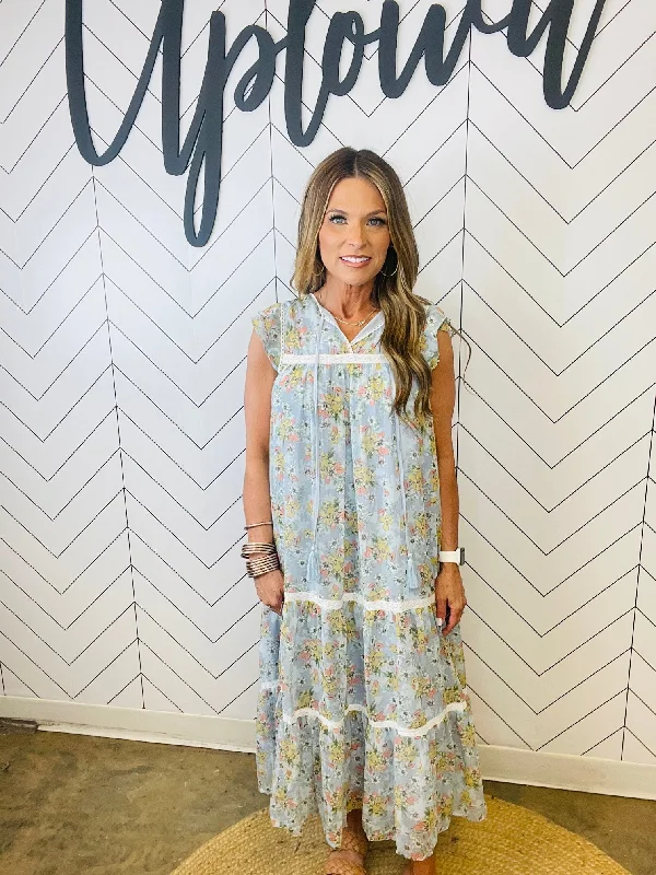 POWDER APPROVED MIDI DRESS Trendy Ruffled Sleeve Midi Dress