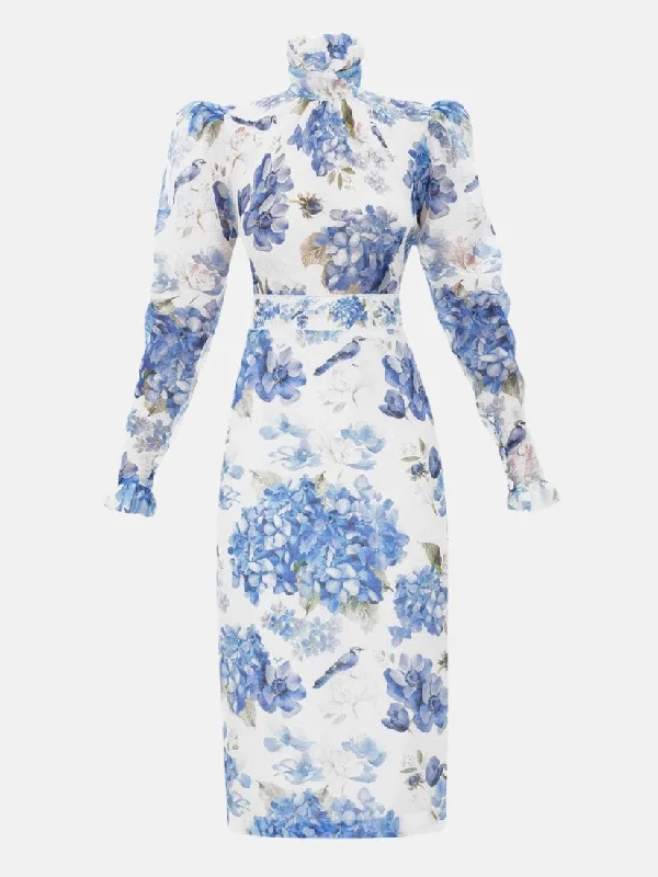Rose Midi Dress Elegant Satin Midi Dress