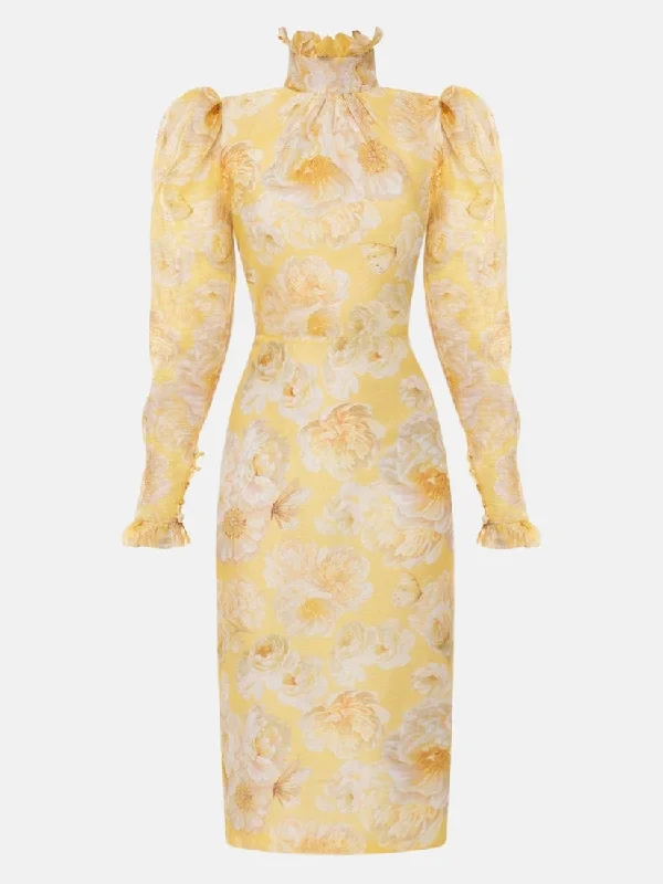 Rose Midi Dress Fashionable Polka Dot Midi Dress