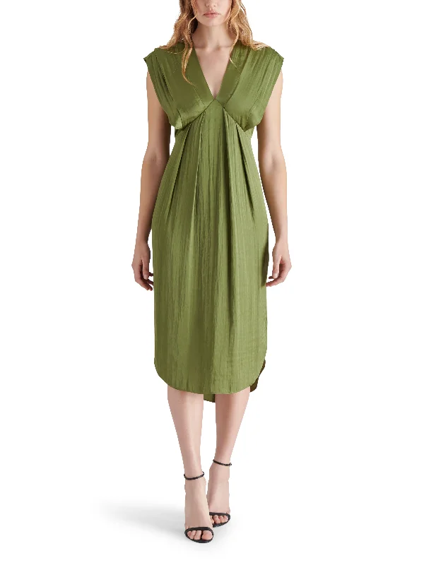 FLOWY MIDI DRESS Comfortable Ribbed Midi Dress