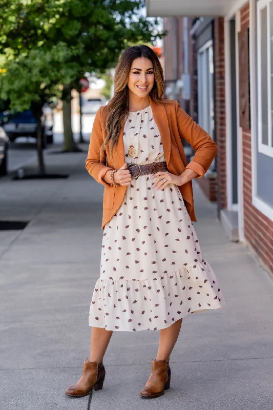 Sketched Cinched Neck Midi Dress Stylish Silk Midi Dress