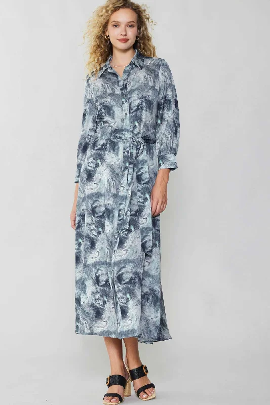 Swirl My Way Button Midi Dress Fashionable Chiffon Midi Dress