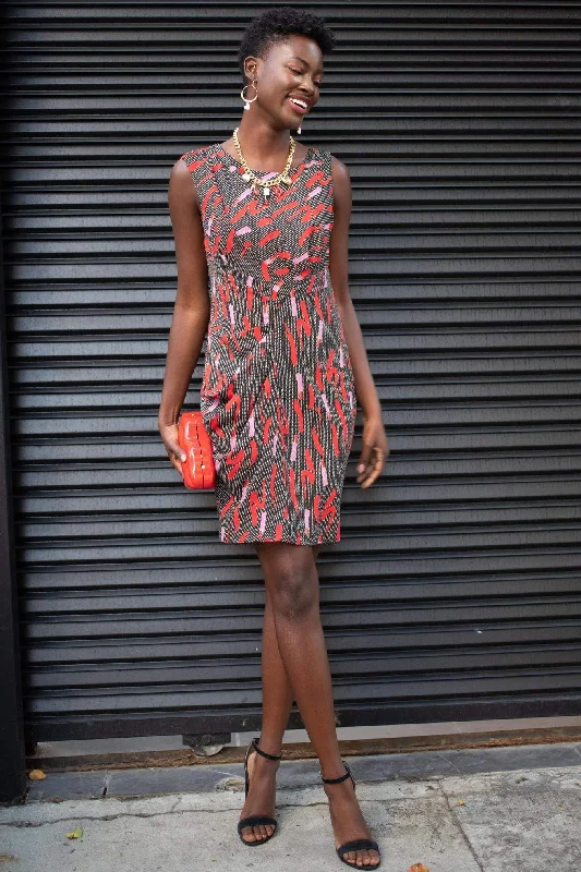 Thia Mini Dress - Lipstick Elegant Off-Shoulder Dress Mini