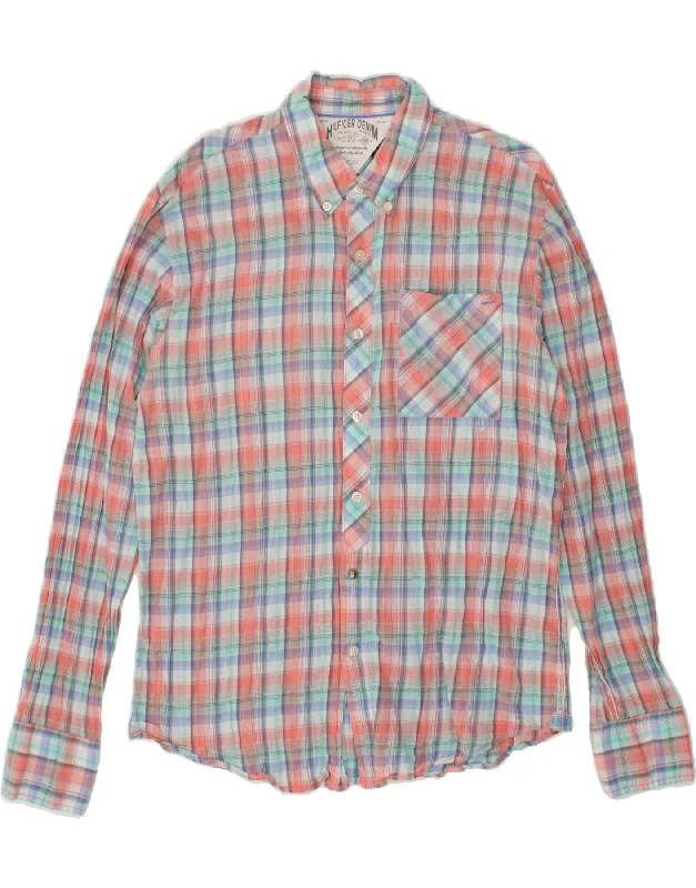 TOMMY HILFIGER Womens Shirt UK 16 Large Multicoloured Check Cotton Modern Short Sleeve Top TOMMY HILFIGER Womens Shirt UK 16 Large Multicoloured Check Cotton Modern Short Sleeve Top