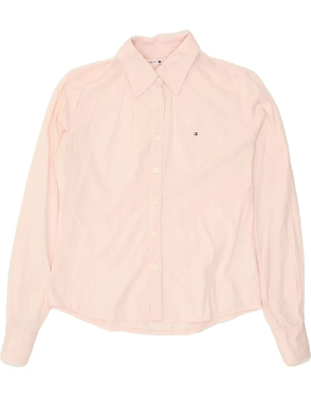 TOMMY HILFIGER Womens Shirt US 4 Small Pink Cotton Comfortable Short Sleeve Tee