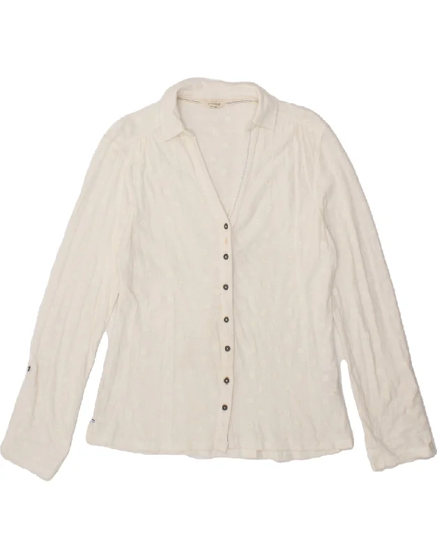 WHITE STUFF Womens Shirt Blouse UK 12 Medium White Floral Cotton Comfortable Summer Short Shirt WHITE STUFF Womens Shirt Blouse UK 12 Medium White Floral Cotton Comfortable Summer Short Shirt