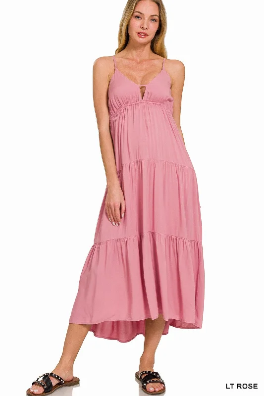 Zenana Tiered Cami Midi Dress Cozy A-Line Midi Dress
