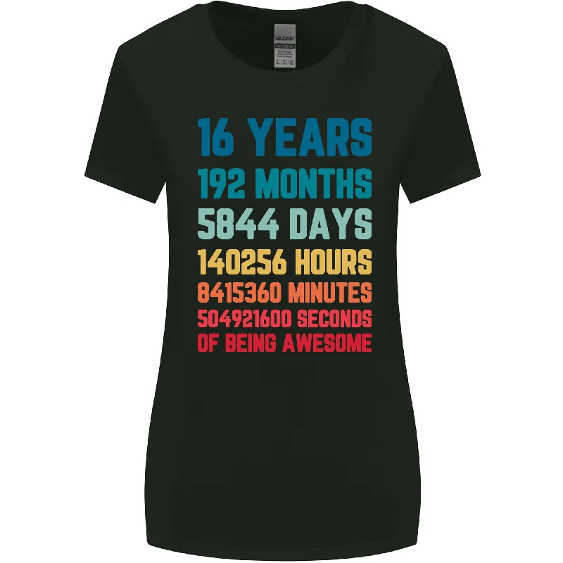 16th Birthday 16 Year Old Womens Wider Cut T-Shirt Ribbed T-Shirt High Neck Heavyweight