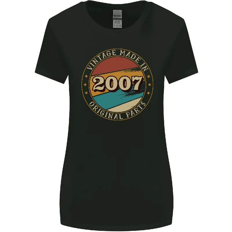 16th Birthday Vintage Made In 2007 Womens Wider Cut T-Shirt Mesh Blend Leather Blend Suede Blend 16th Birthday Vintage Made In 2007 Womens Wider Cut T-Shirt Mesh Blend Leather Blend Suede Blend