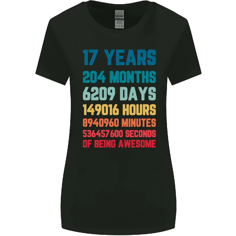 17th Birthday 17 Year Old Womens Wider Cut T-Shirt Layered Multi-layer Single Layer