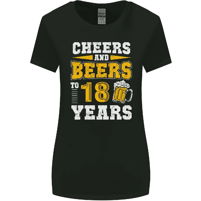 18th Birthday 18 Year Old Funny Alcohol Womens Wider Cut T-Shirt Zippered Front Buttoned Front Snap Front 18th Birthday 18 Year Old Funny Alcohol Womens Wider Cut T-Shirt Zippered Front Buttoned Front Snap Front