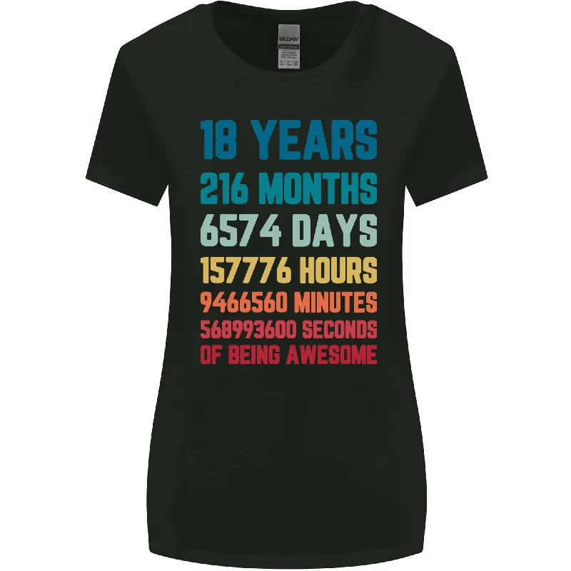 18th Birthday 18 Year Old Womens Wider Cut T-Shirt Hooded Caped Shawl Collar