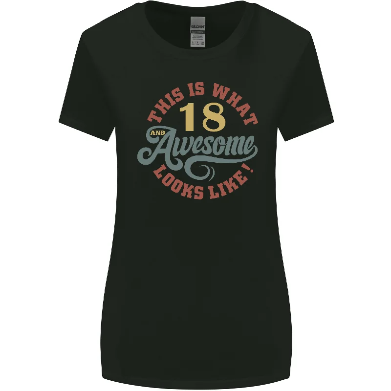18th Birthday 80 Year Old Awesome Looks Like Womens Wider Cut T-Shirt Chenille Fabric Brocade Fabric Lace Fabric 18th Birthday 80 Year Old Awesome Looks Like Womens Wider Cut T-Shirt Chenille Fabric Brocade Fabric Lace Fabric
