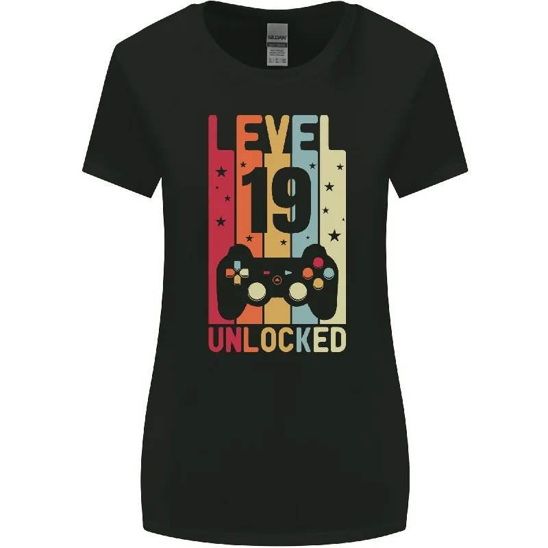 19th Birthday 19 Year Old Level Up Gaming Womens Wider Cut T-Shirt Oversized T-Shirt Spandex breathable 19th Birthday 19 Year Old Level Up Gaming Womens Wider Cut T-Shirt Oversized T-Shirt Spandex breathable